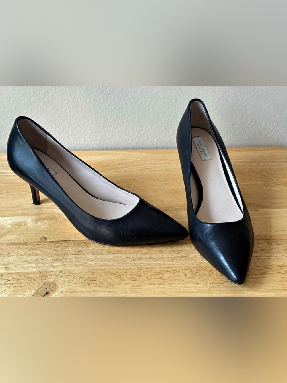 Cole Haan Vesta 65mm Black Leather Pointed Toe Pumps Women’s 5.5B